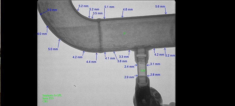 Verifica dello spessore di tubazioni con la tecnica Computer radiography (CR)