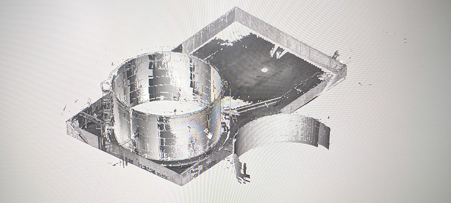 Ispezione e controllo della verticalità di serbatori di stoccaggio con tecnologia Laser Scan 3D.